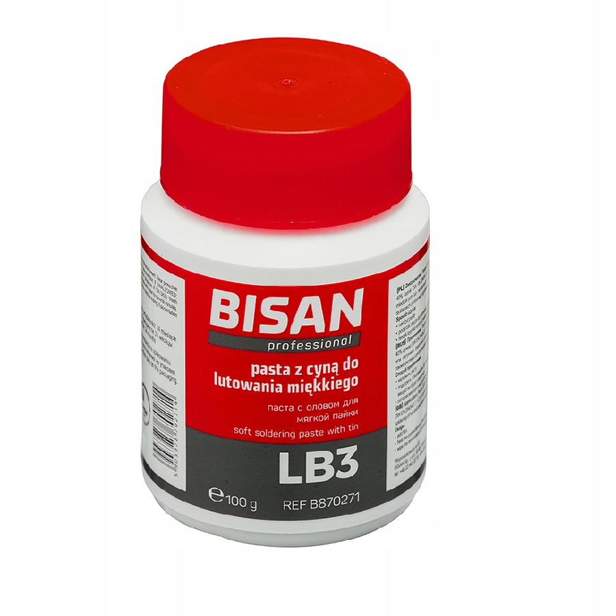Bisan PASTA Z CYNĄ DO LUTOWANIA MIĘKKIEGO LB3 100G – Doskonałe rozwiązanie do lutowania