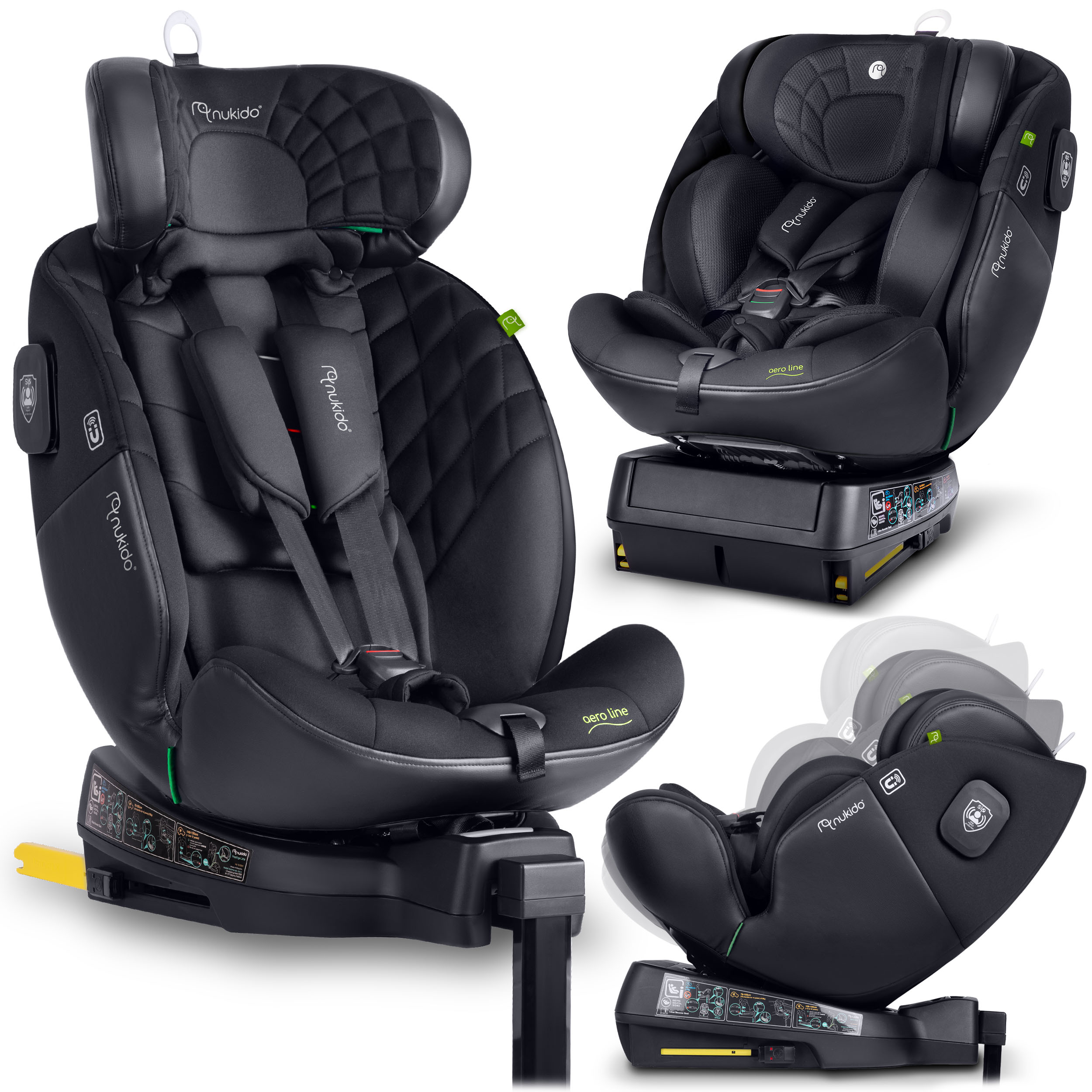 Fotelik samochodowy Aero Line czarny 0-36 kg ISOFIX – Bezpieczna podróż dla Twojego dziecka