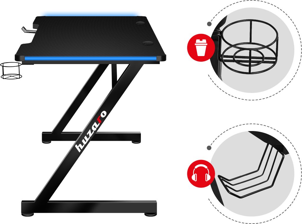Uchwyty na słuchawki i kubek w biurku Hero 2.5 RGB