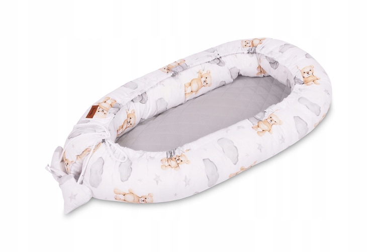 Kokon Muślin Teddy Szary 80x45 – Bezpieczna oaza dla Twojego maluszka