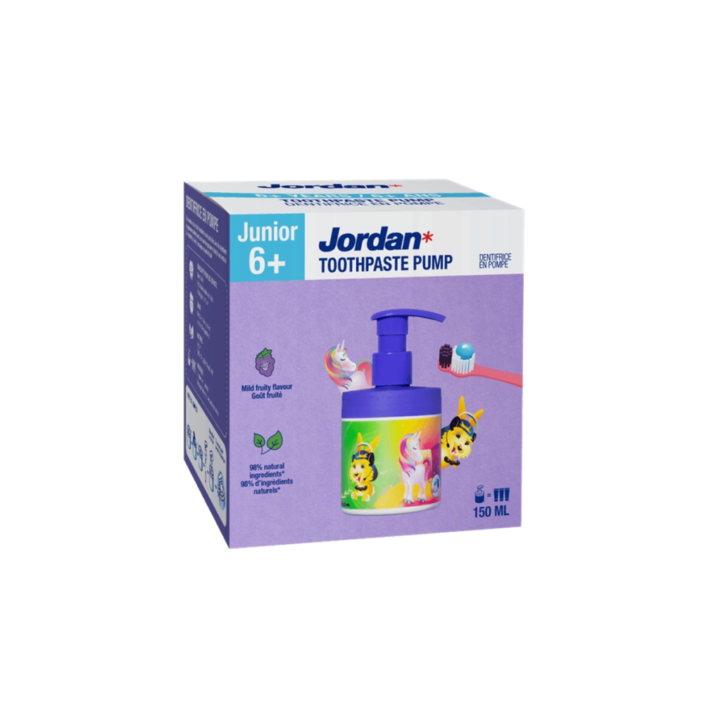 JORDAN Junior 6+ Pasta do zębów w pompce – Zdrowe zęby dla dzieci
