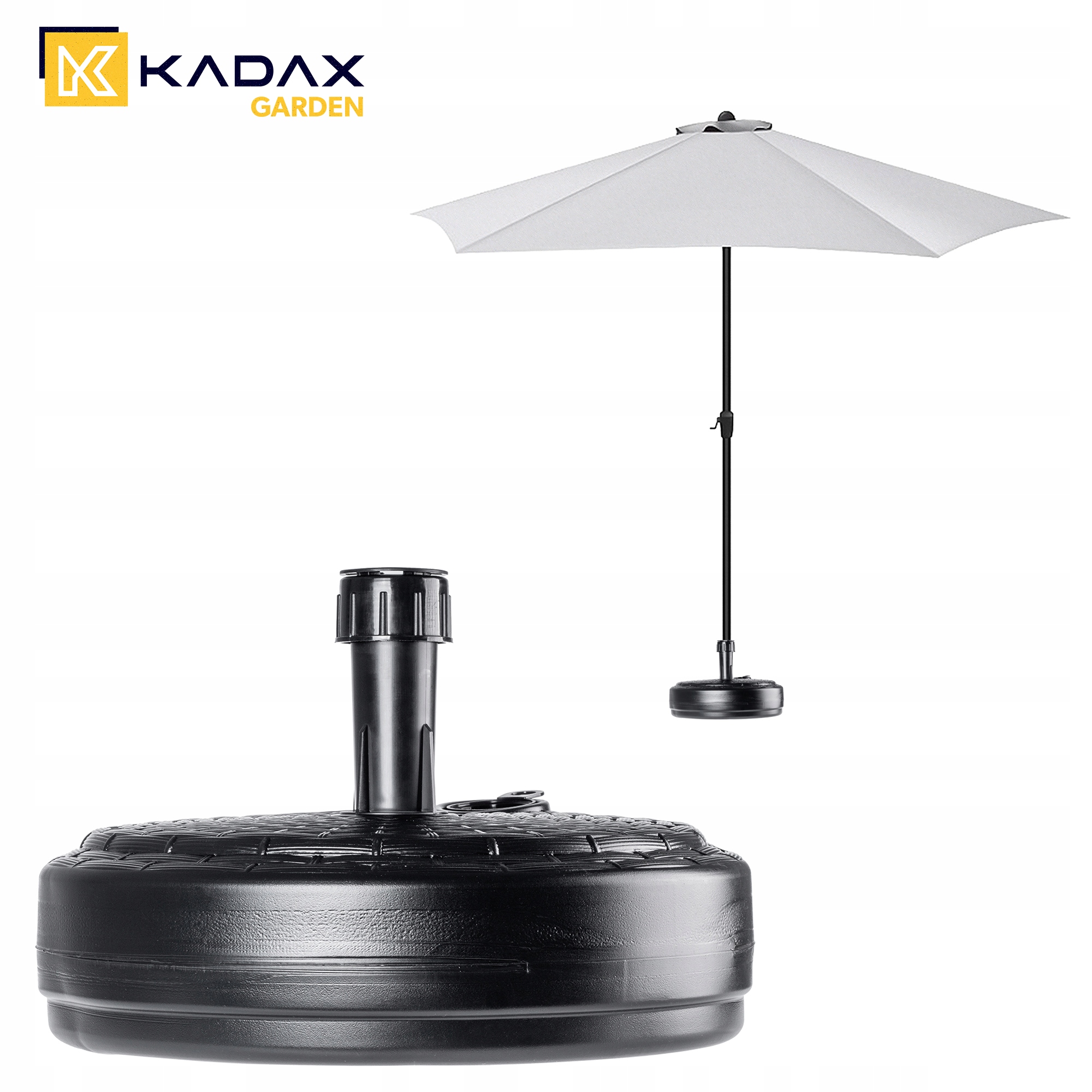 Kadax KADAX Podstawa Parasola Stojak Pod Parasol Ogrodowy Okrągły 39cm Obciążnik Szary