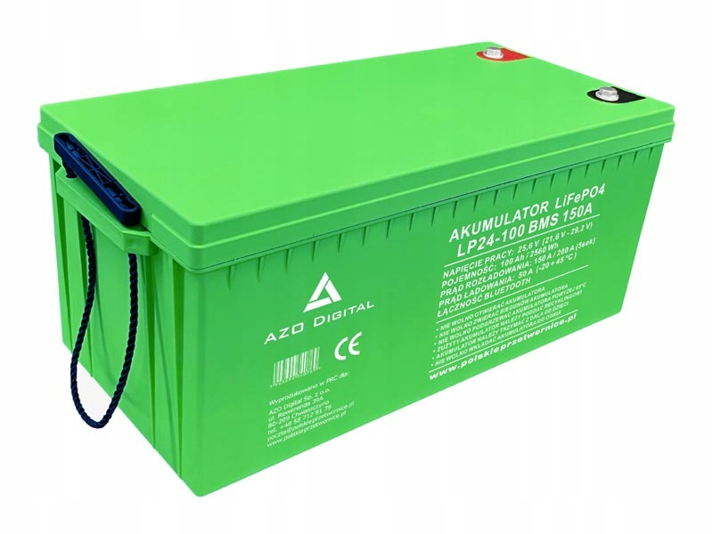 Akumulator LiFePO4 LP24-100 100Ah 24V 150A z Bluetooth i matą grzewczą – Niezawodne źródło energii