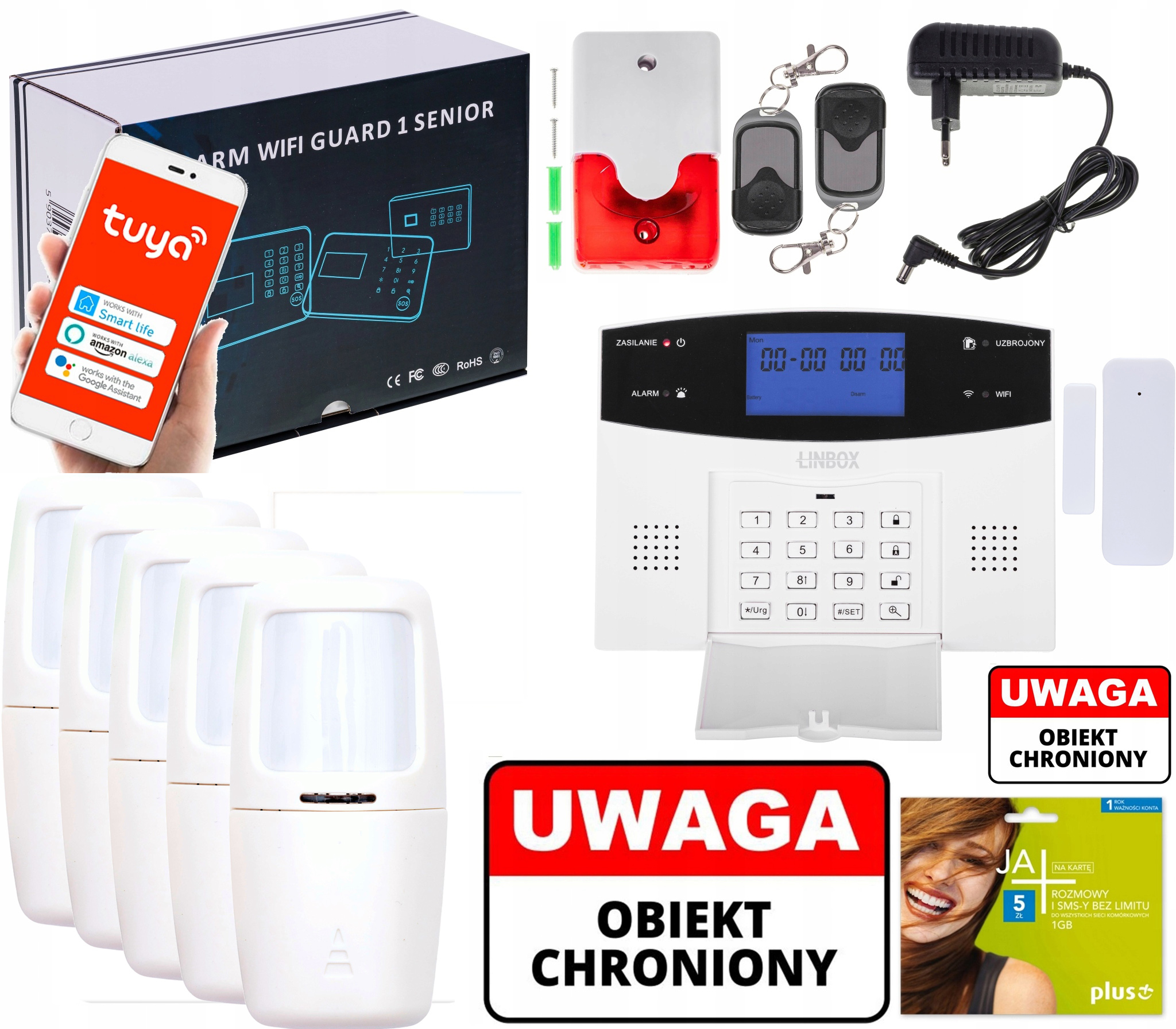 Bezprzewodowy Alarm LCD GSM APP WIFI – Bezpieczeństwo Twojego Domu