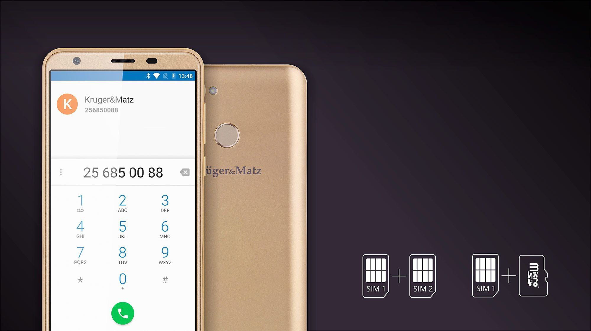 Funkcja dual SIM sprawia, że Kruger&Matz FLOW 6, to urządzenie idealne dla ludzi aktywnych zawodowo, którzy posiadają dwa numery – służbowy i prywatny. Dodatkowy slot może zostać także użyty do rozbudowania pamięci smartfona za pomocą karty micro SD. .   