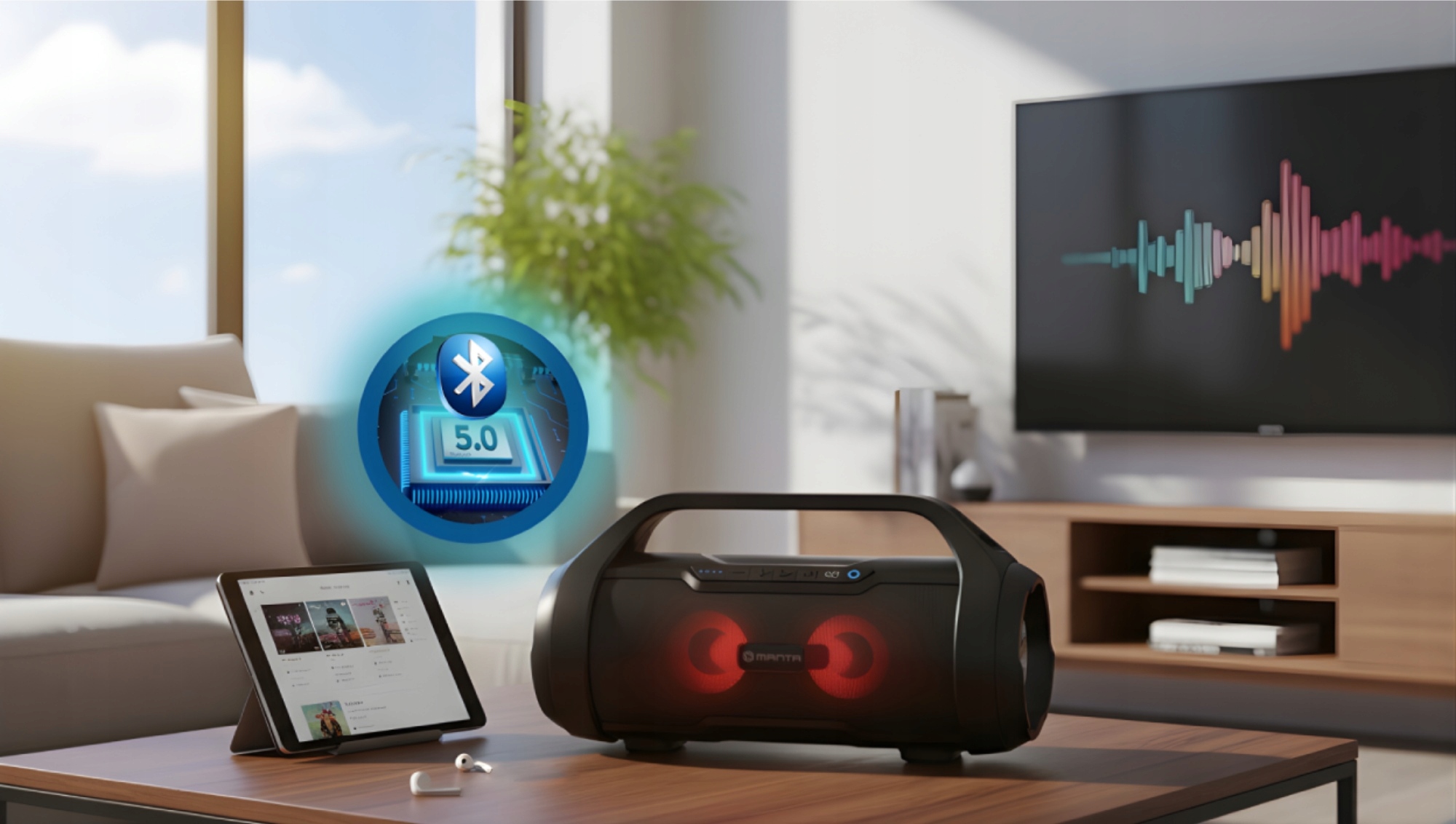 Funkcje głośnika: Bluetooth, Radio FM i Super Bass