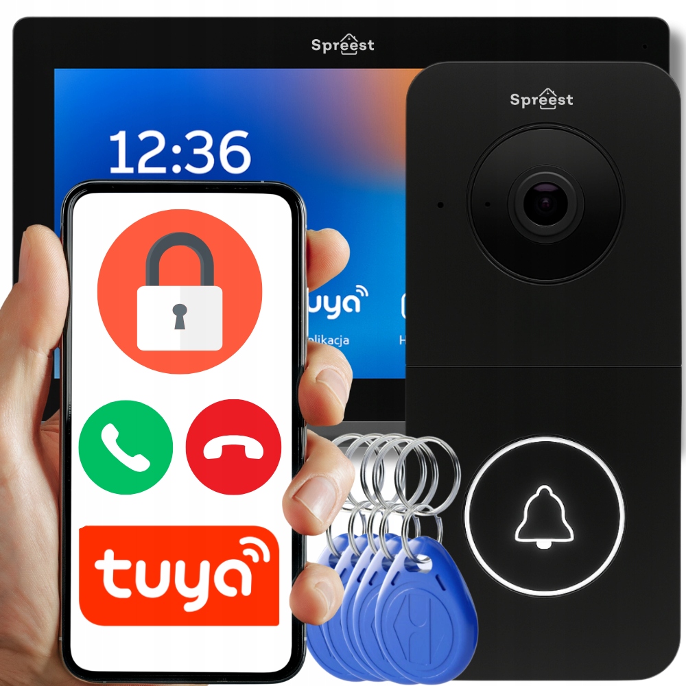 WIDEODOMOFON WIFI TUYA PRZEWODOWY VIDEO DOMOFON ZESTAW CZYTNIK RFID FURTKA – Nowoczesne rozwiązanie dla Twojego domu