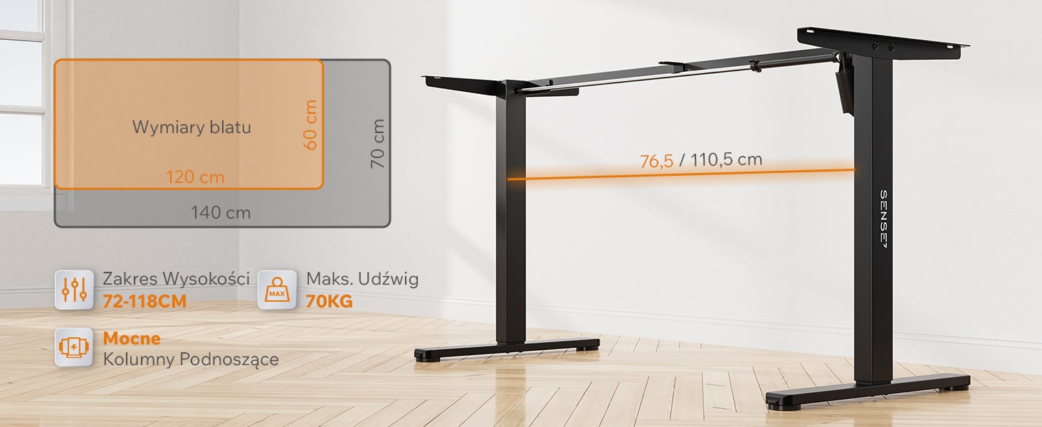 Biurko elektryczne Sense7 Nojo Light