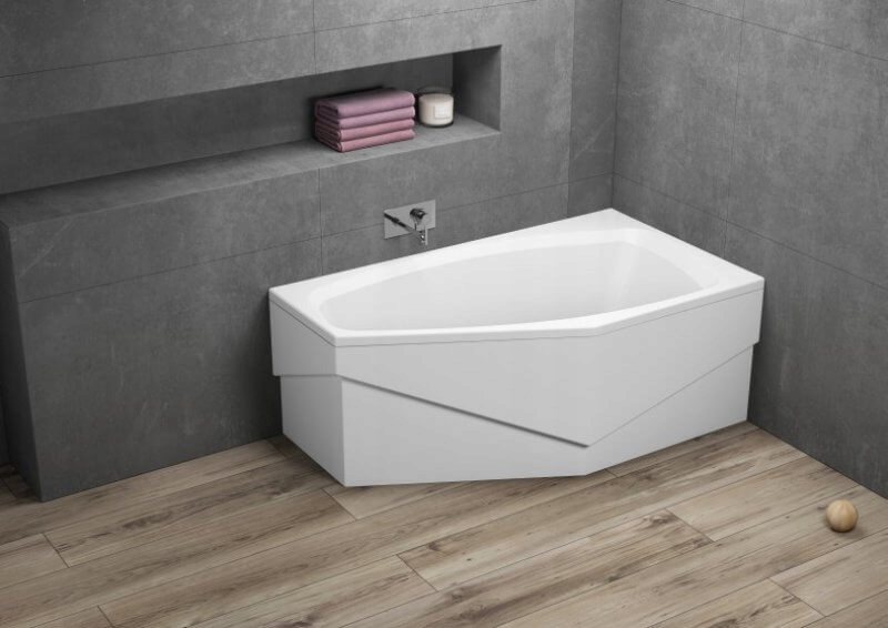 Wanna asymetryczna 140x80 prawa MARIKA – Styl i funkcjonalność w Twojej łazience