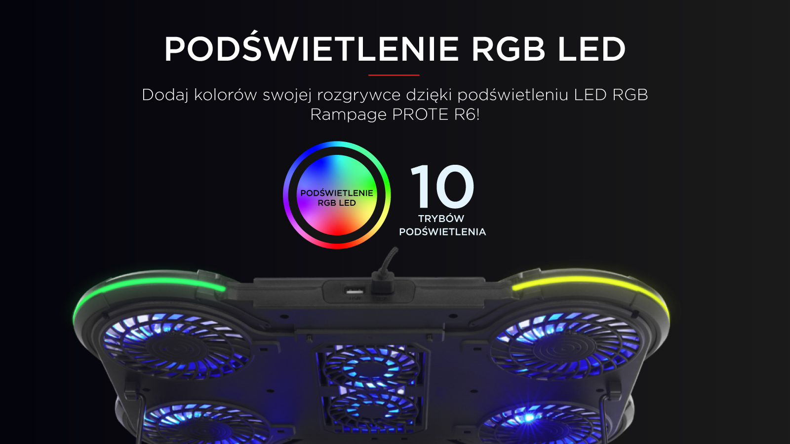 Podstawka chłodząca pod laptop podświetlana
