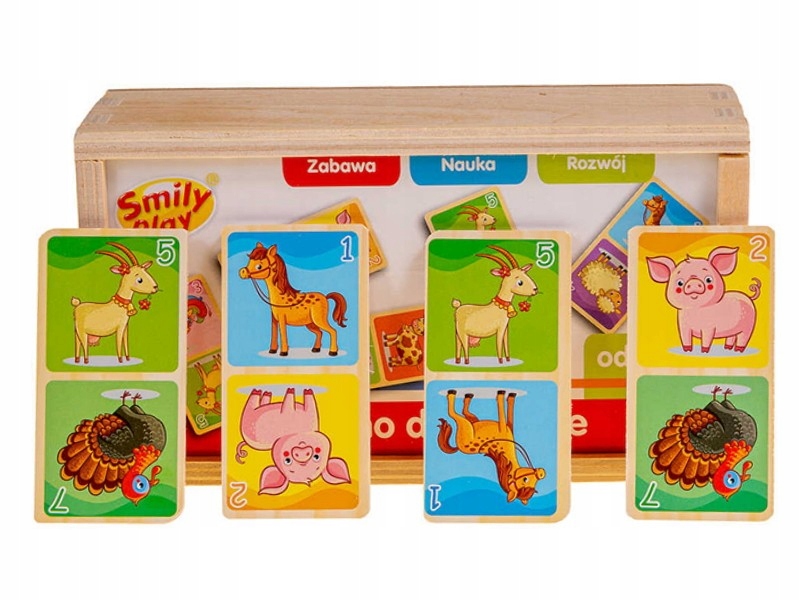 Obrazkowe domino z motywem zwierząt podwórkowych
