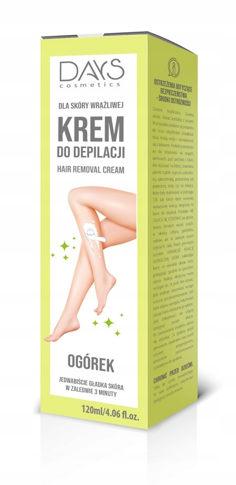 DAYS COSMETICS Krem do depilacji z Ogórkiem 120 ml – Skuteczność i pielęgnacja w jednym