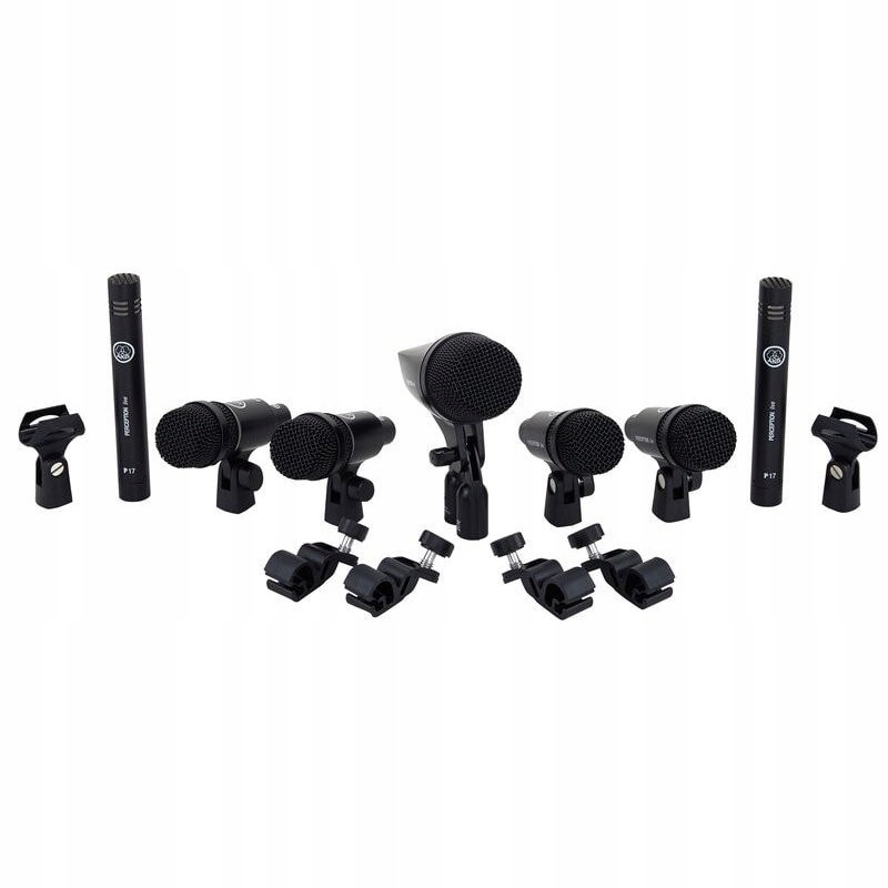 Zawartość zestawu mikrofonów AKG Drum Set Session I