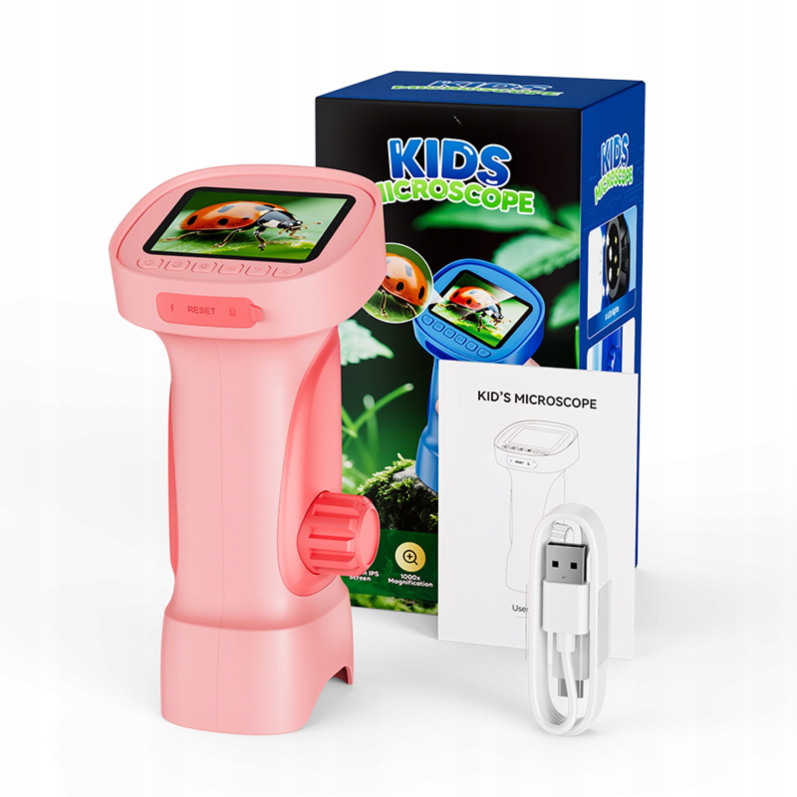 Zestaw Mikroskop Cyfrowy LED 1000x Ekran HD LCD 2MP Przenośny – Odkryj świat mikrodetali