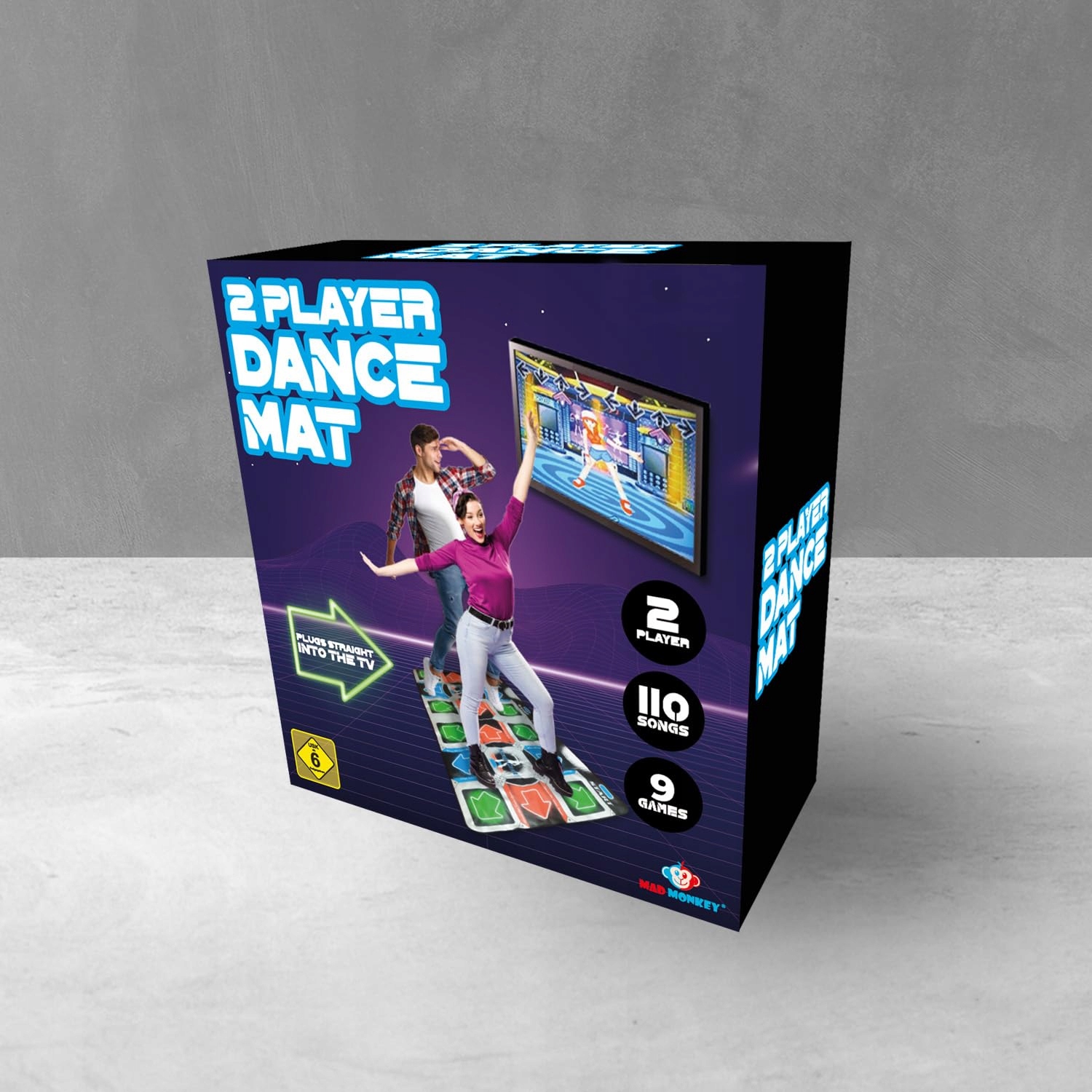 Thumbs Up Mad Monkey - Retro Dance Matte für 2 Spieler – Wspaniała zabawa dla całej rodziny