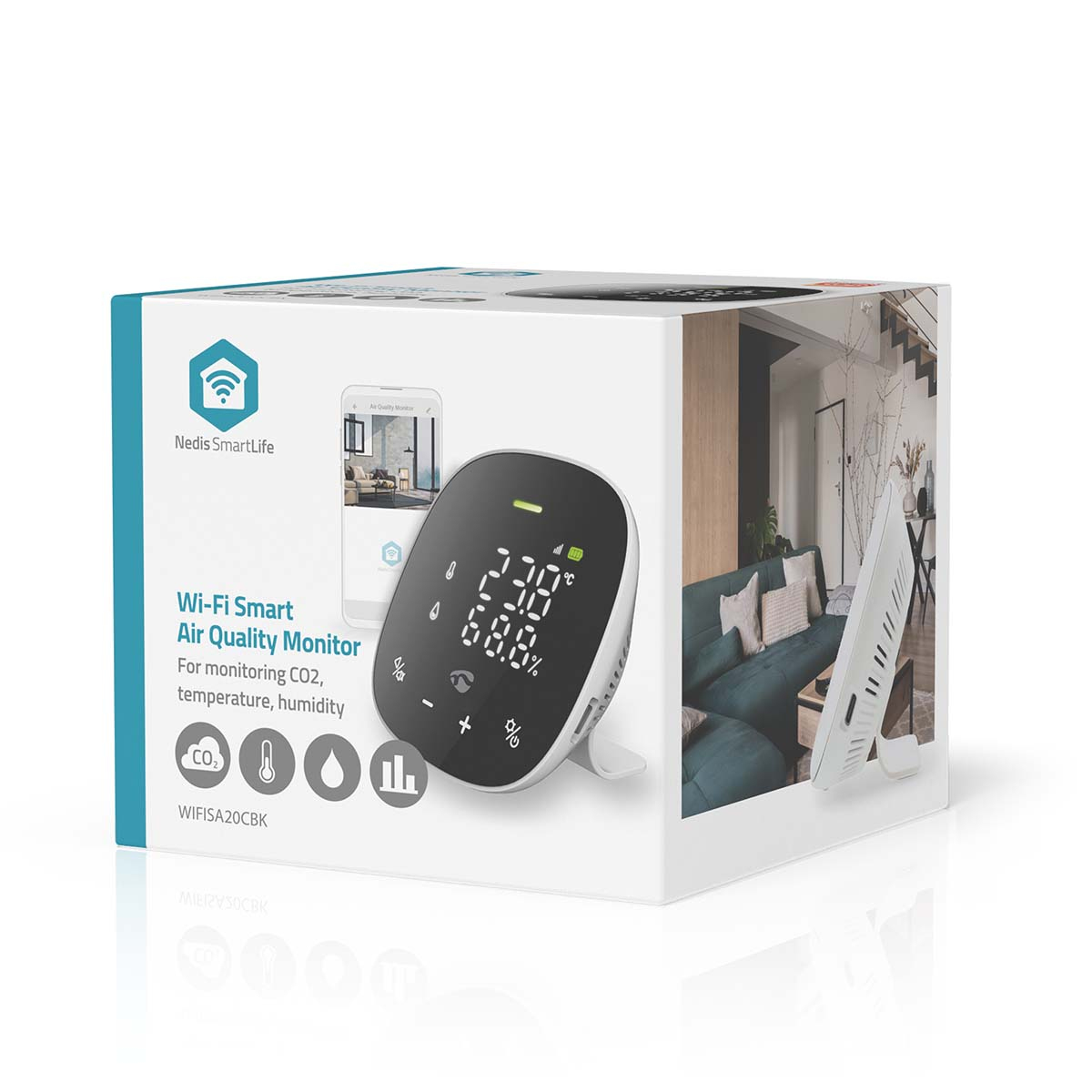 Czujnik jakości powietrza Nedis SmartLife Wi-Fi WIFISA20CBK – Twoje zdrowie w zasięgu ręki