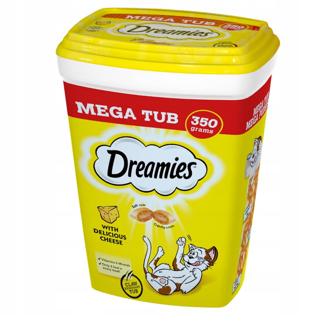 Dreamies DREAMIES Przysmak Mega Pudełko Pyszny Ser dla kota 350g – Doskonała przekąska dla Twojego pupila