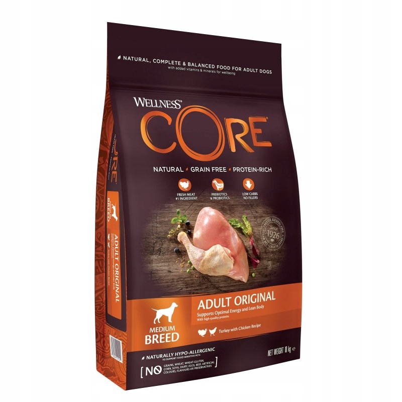 Wellness Core Active Life – Sucha karma dla psów dorosłych z kurczakiem i indykiem 10 kg