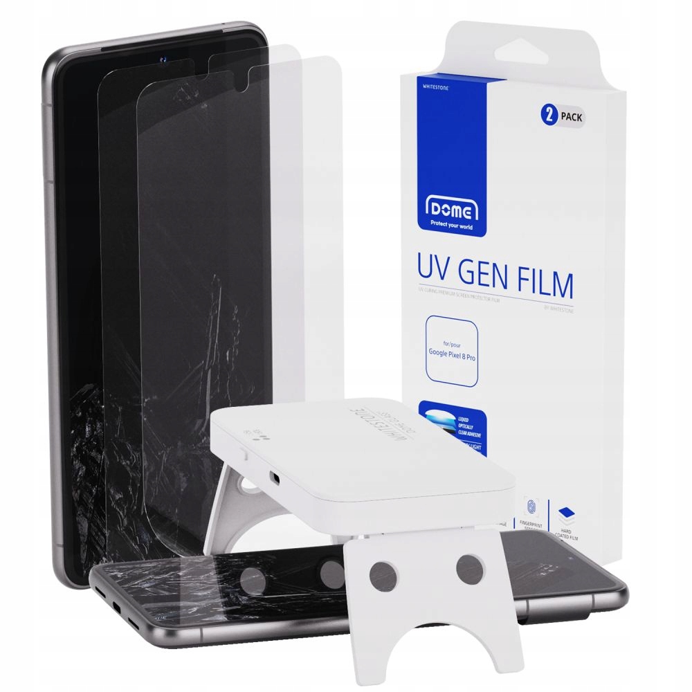 Folia ochronna Whitestone Dome UV Gen Film 2-Pack do Google Pixel 8 Pro – Idealna ochrona ekranu