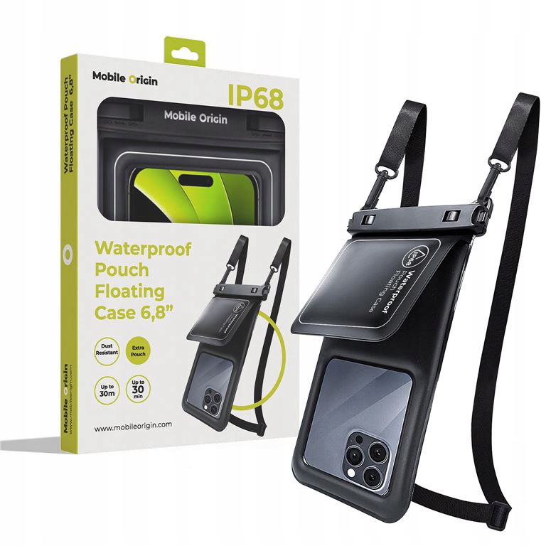 Etui wodoszczelne Mobile Origin Waterproof Floating Case z kieszonką - czarne/białe