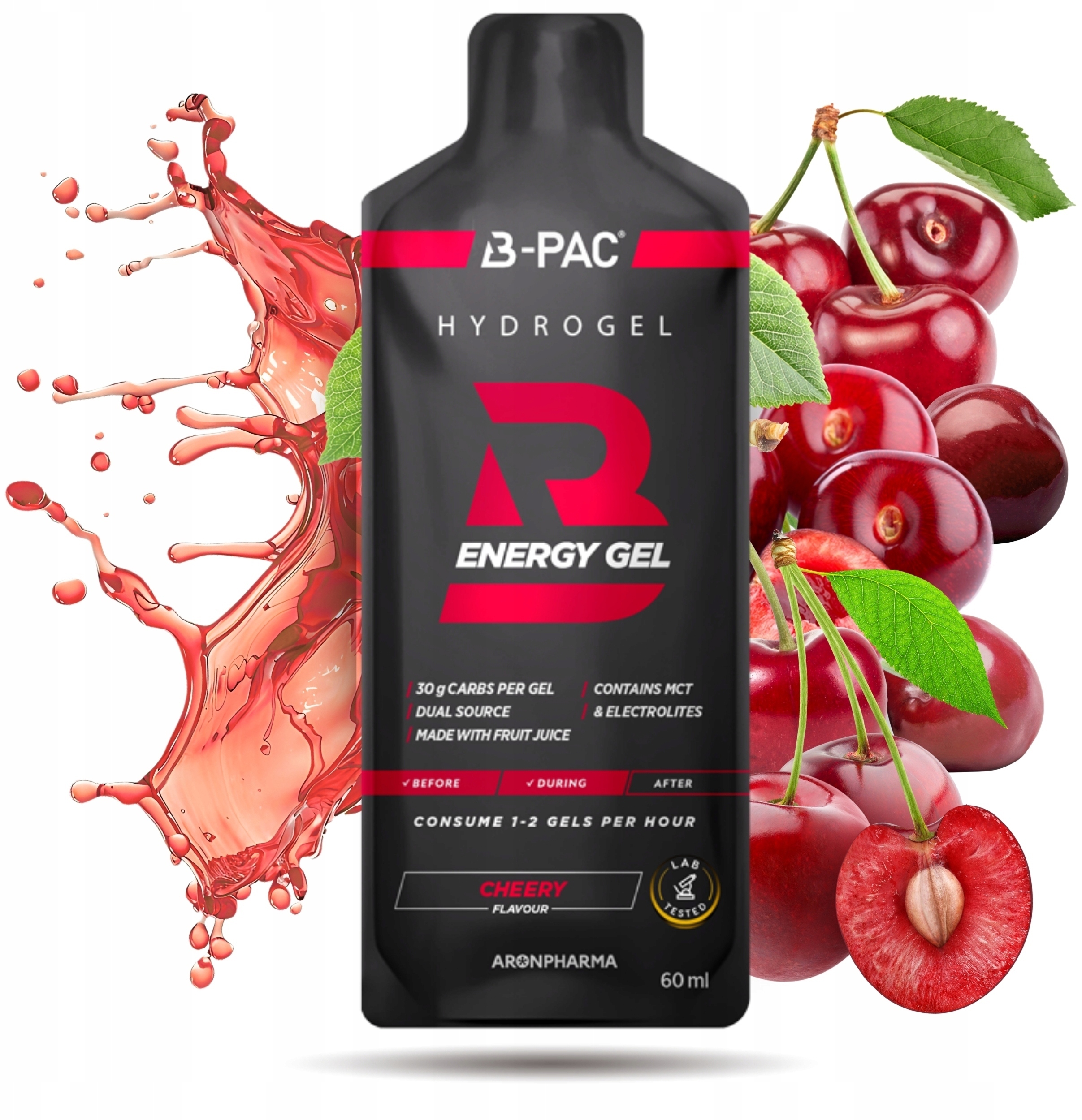 AronPharma B-PAC Energy Gel – Energetyczny żel z kofeiną o smaku wiśniowym
