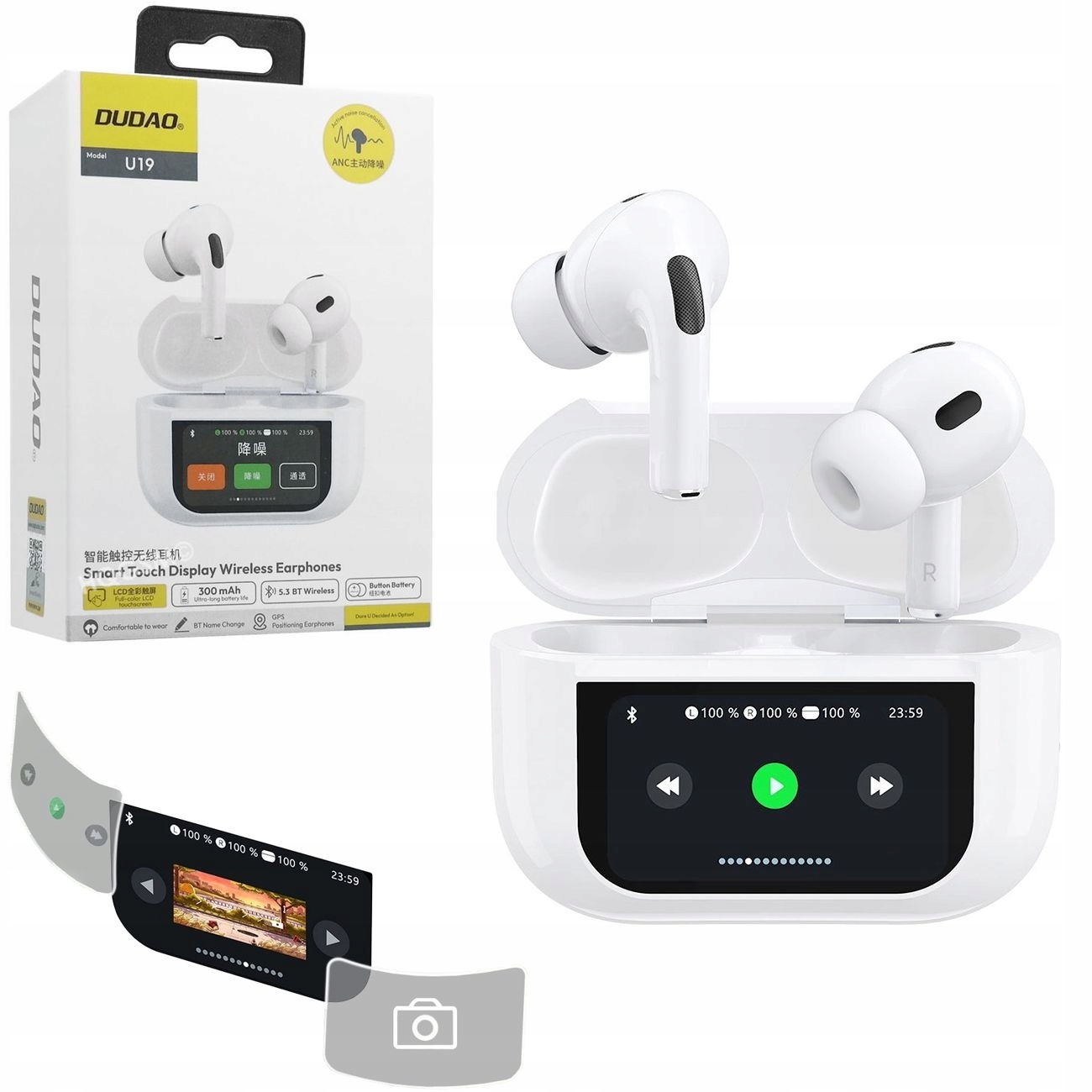 Słuchawki Dudao U19 – Bezprzewodowe słuchawki Bluetooth 5.3 z wyświetlaczem LED