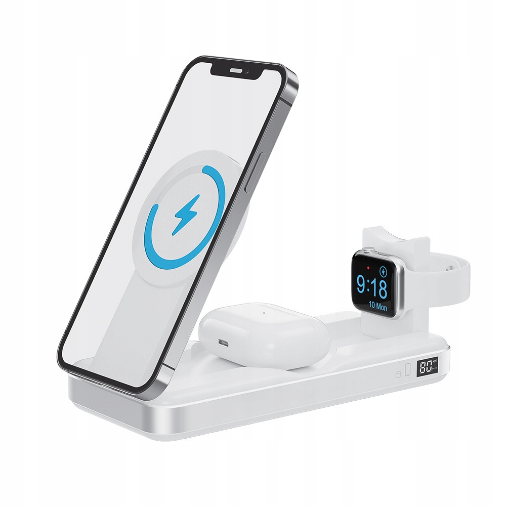 Wysoka moc ładowania – 15W dla telefonu, 5W dla AirPods, 3W dla Apple Watch