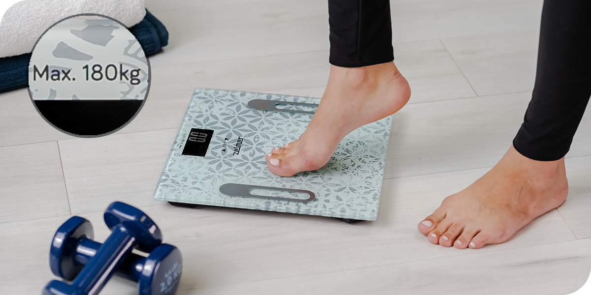 Duży zakres pomiaru – od 2,5 kg do 180 kg