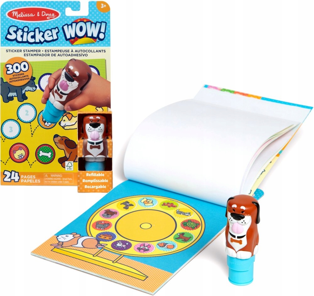 Melissa & Doug Świat Naklejek Piesek 6074891 B/C8 – Kreatywna zabawa dla dzieci