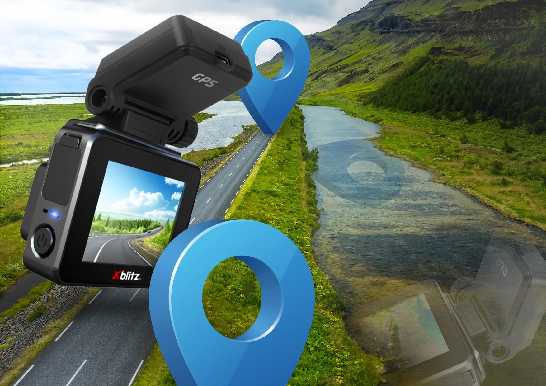 Kamera samochodowa z wbudowanym modułem gps Xblitz Black 4K