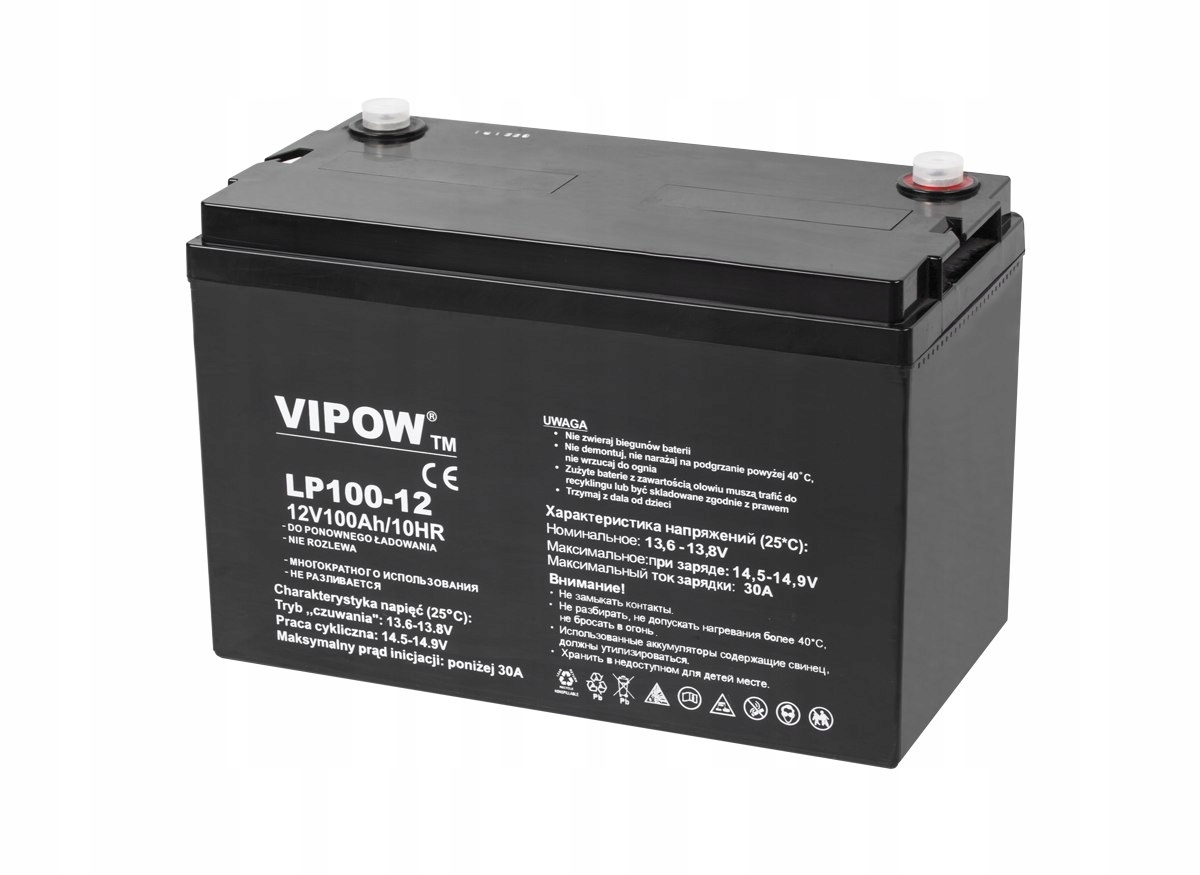 Akumulator żelowy Vipow 12 V / 100 Ah – Niezawodne źródło energii