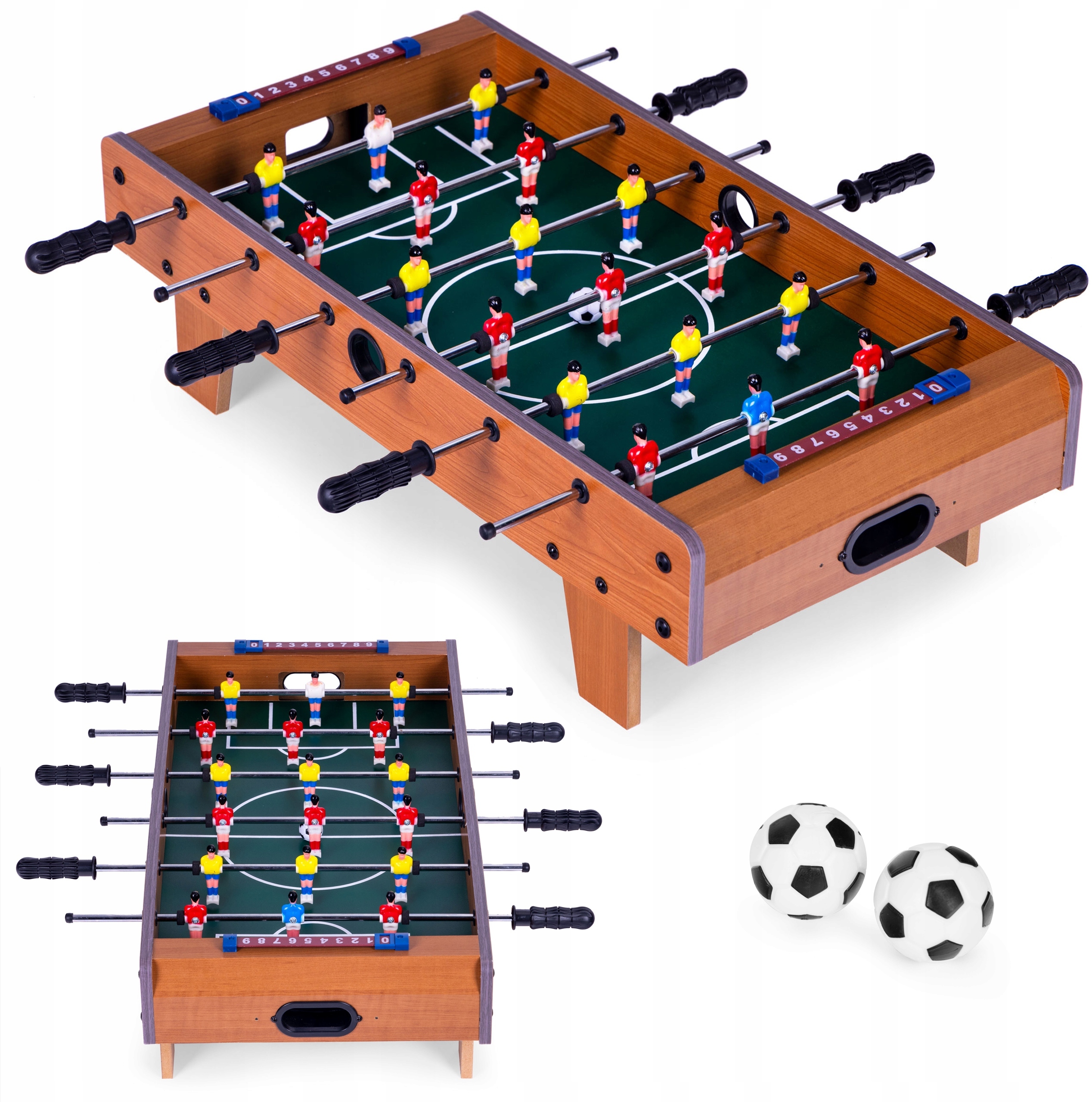 Stół do piłkarzyków mini 69x35,5 cm drewniany ECOTOYS* – Idealna zabawa dla dzieci