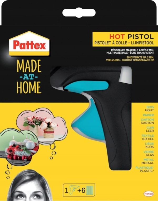 Pistolet do Klejenia na Gorąco Pattex + 6szt Kleju – Idealny do Twoich Projektów