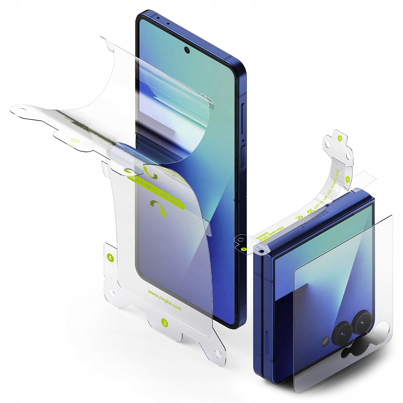 ZESTAW OCHRONNY RINGKE 3-IN-1 PROTECTOR PRO GALAXY Z FLIP 7 CLEAR – Kompleksowa ochrona dla Twojego smartfona