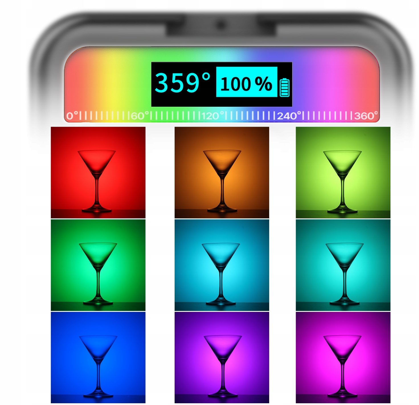 Regulacja temperatury barwowej od 2500 K do 9000 K
