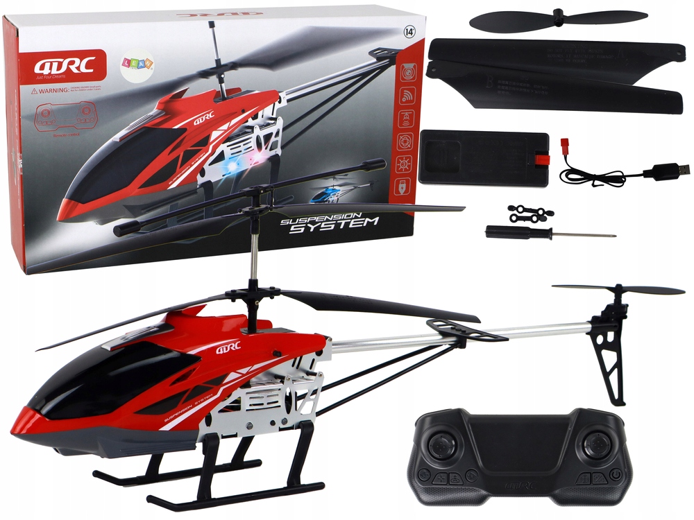 Helikopter RC Śmigłowiec Zdalnie Sterowany Na Pilot 70 cm Czerwony – Doskonała zabawa w powietrzu