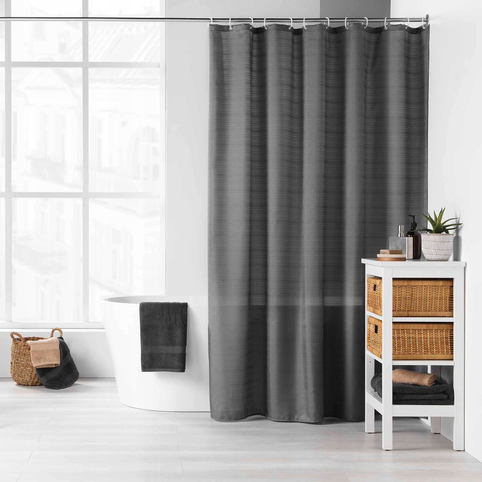 Douceur d`Interieur Poliestrowa zasłona prysznicowa YALINE, 180 x 200 cm – Elegancja i funkcjonalność w Twojej łazience