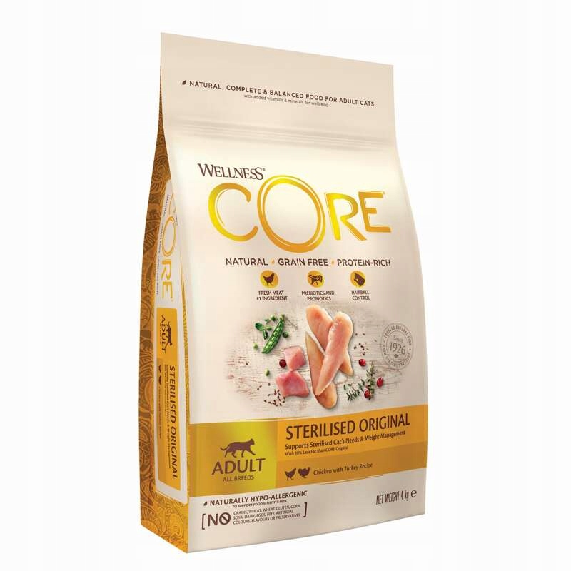 CORE Cat Adult Sterilized Original 4 kg – Pełnowartościowa karma dla kotów po sterylizacji