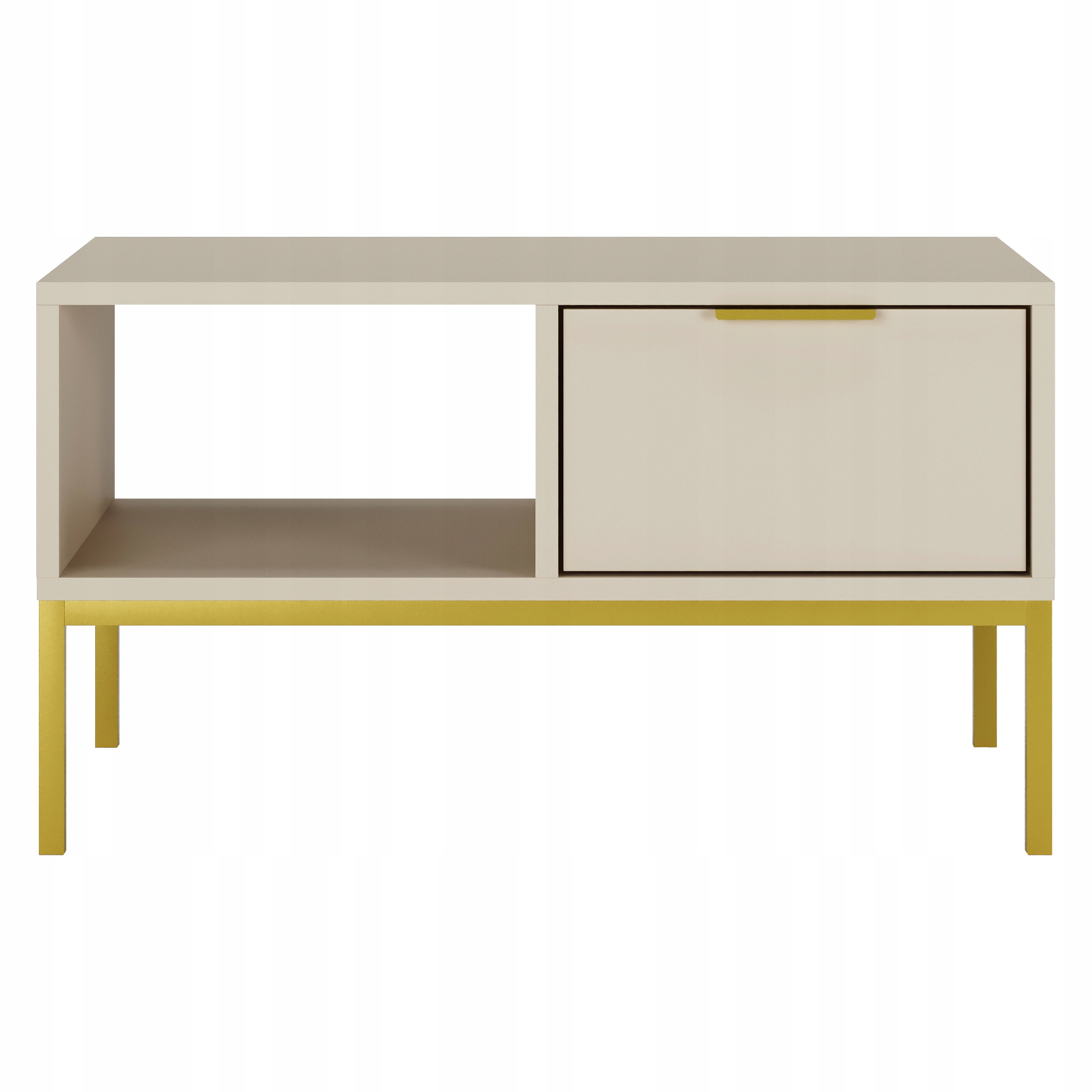 Stolik kawowy AUSTIN 80x60 kaszmir/złoty – Elegancja i funkcjonalność w Twoim salonie