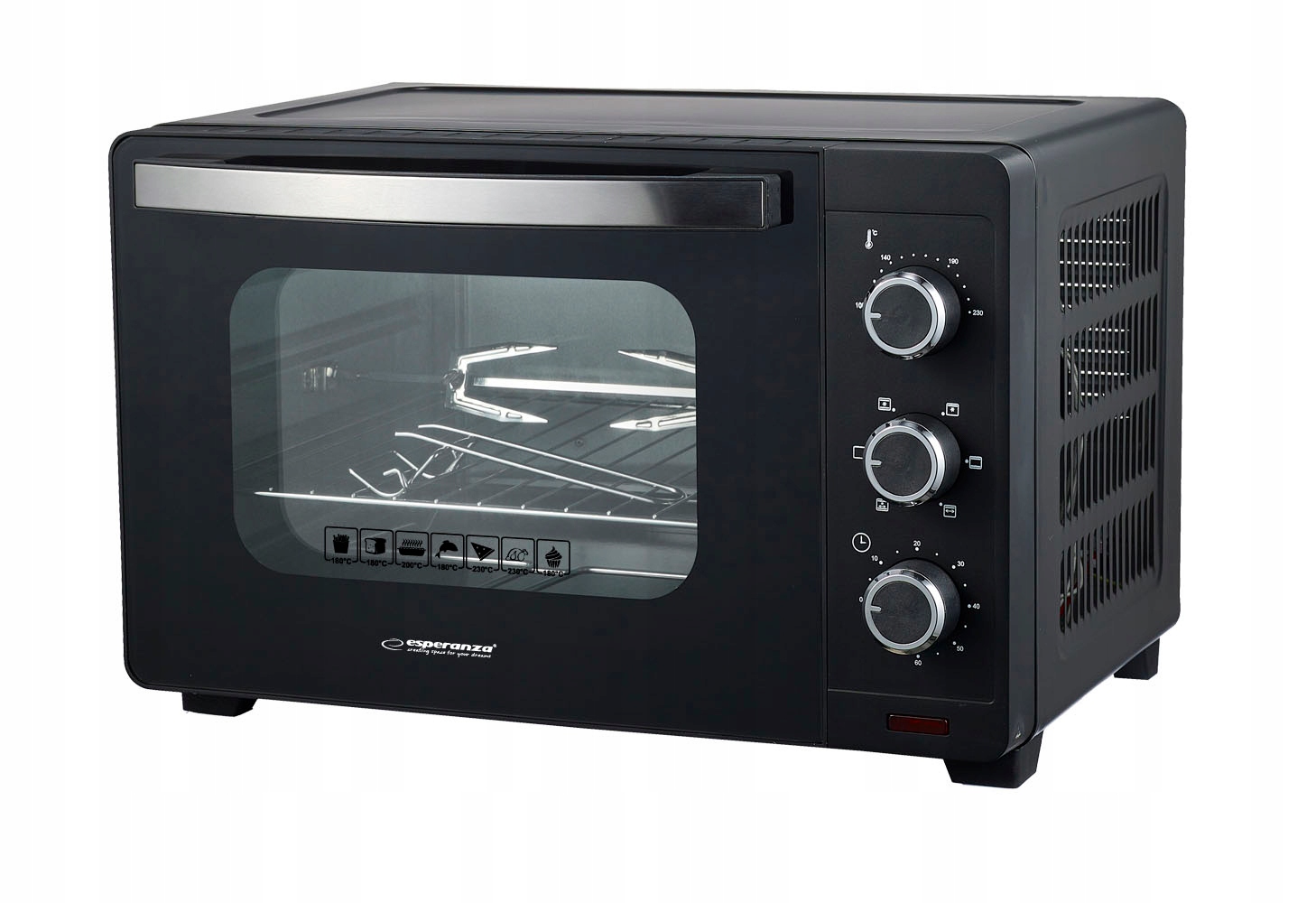 Mini piekarnik Esperanza Napoli 1600W 25L – Idealne rozwiązanie do Twojej kuchni