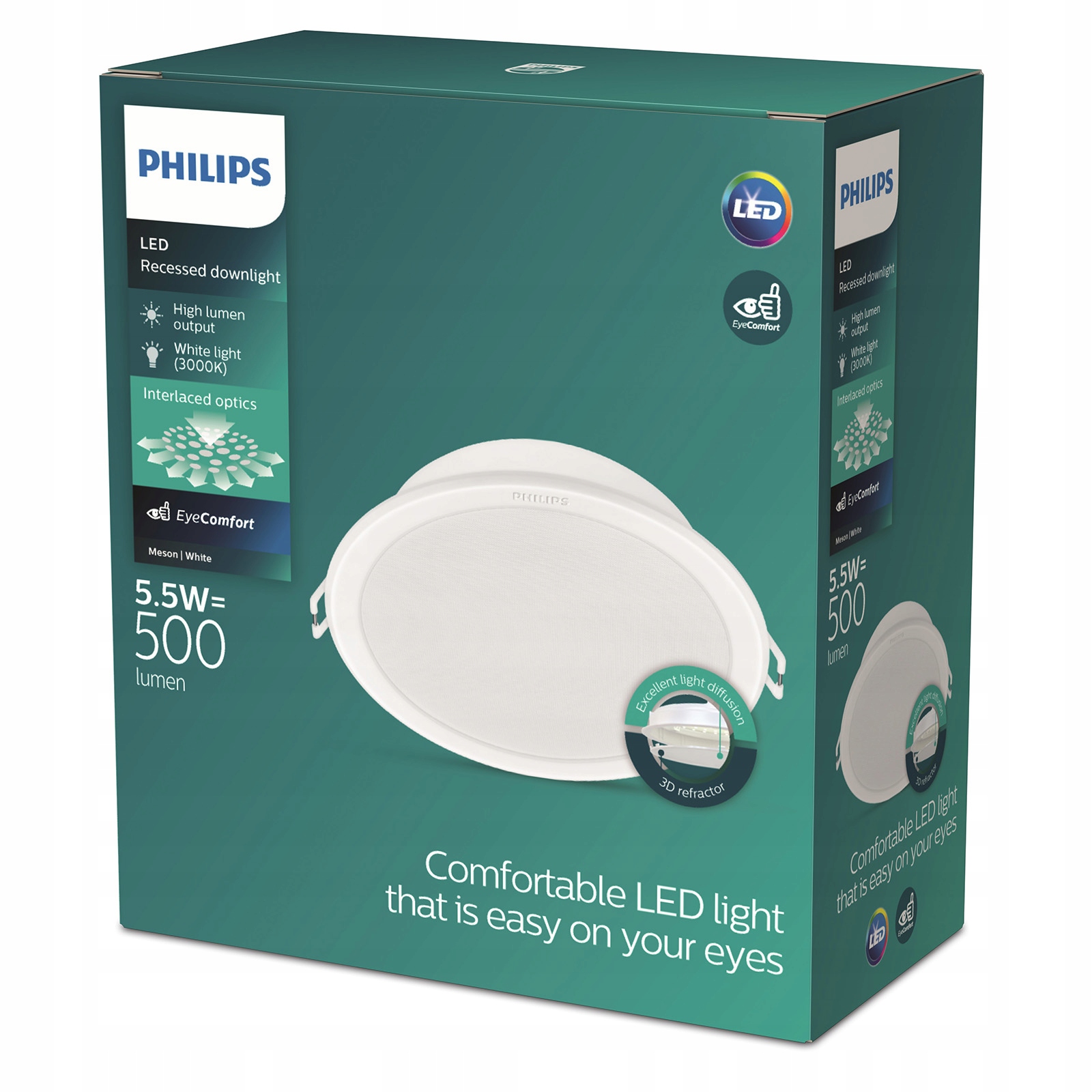Panel LED Wpuszczany Philips Meson 080 5.5W 3000K – Nowoczesne oświetlenie do Twojego domu