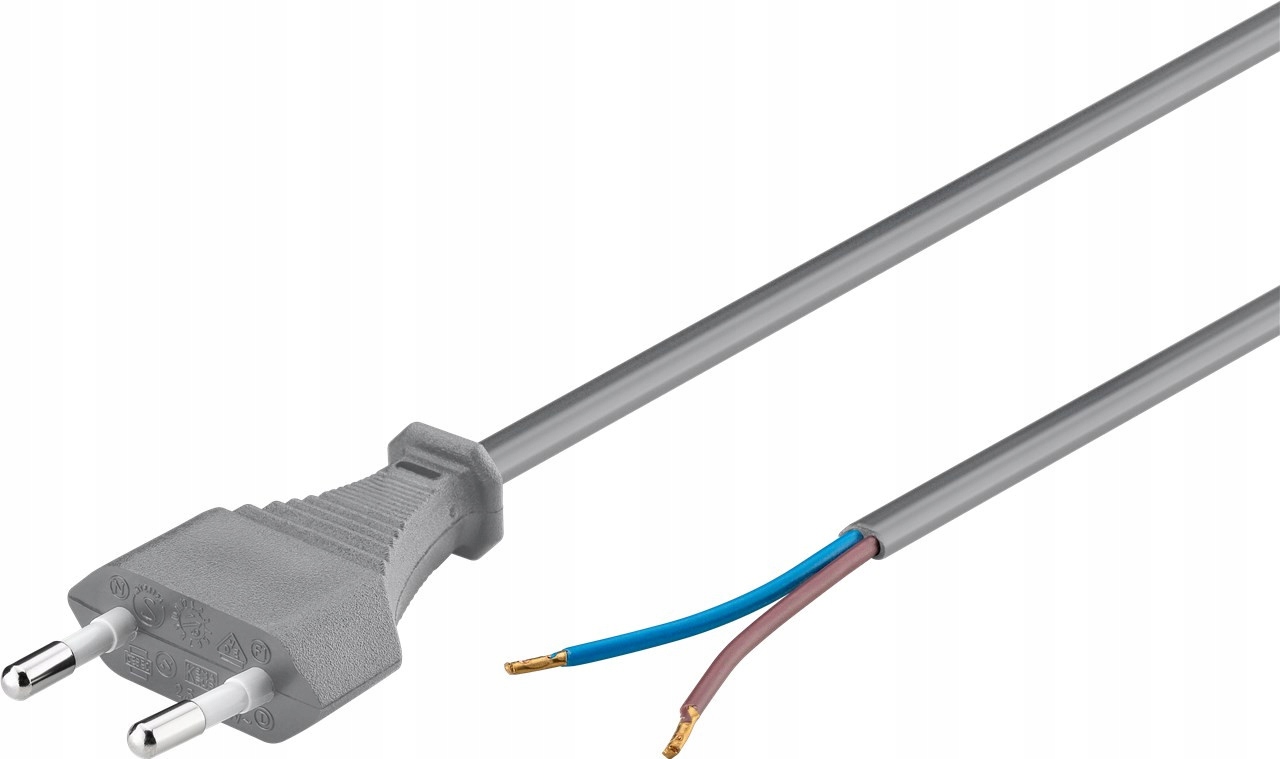 Kabel z wtyczką Euro do montażu, 1,5 m, szary – Idealne rozwiązanie do podłączenia urządzeń elektrycznych