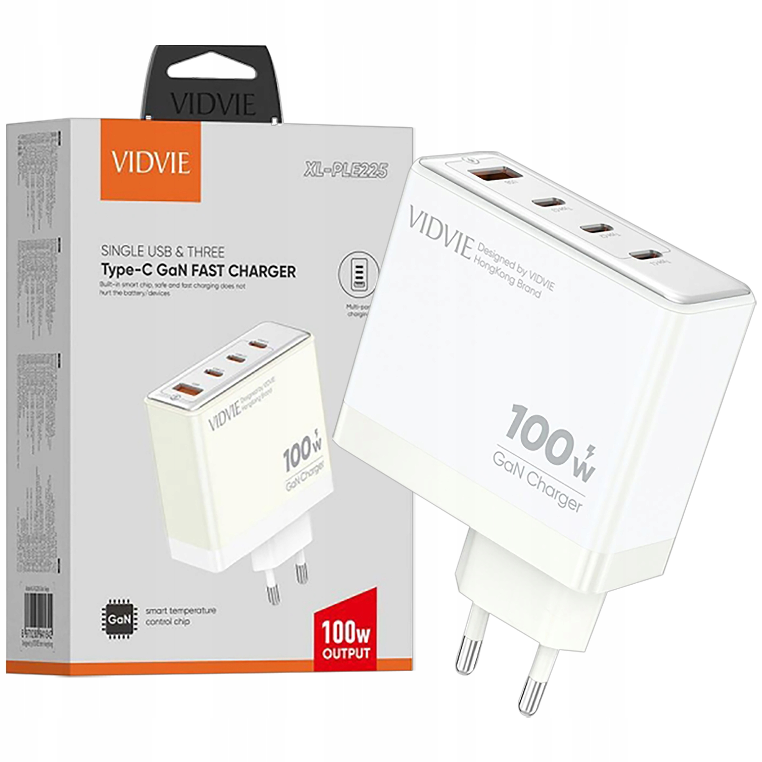 SZYBKA Ładowarka sieciowa VIDVIE 100W USB 3X USB TYP-C – Idealne rozwiązanie dla Twojego telefonu