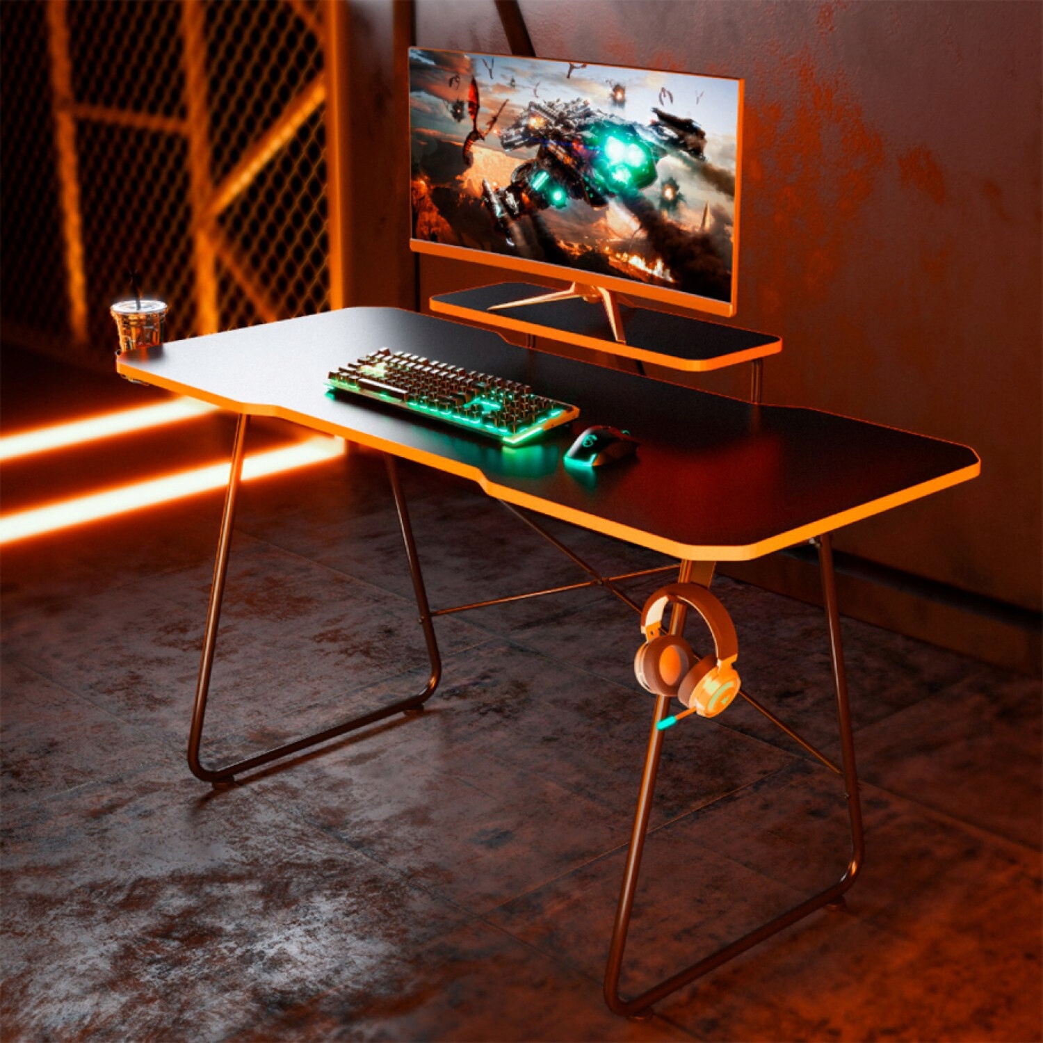 Biurko gamingowe z półką na monitor NanoRS RS170 – Idealne dla graczy