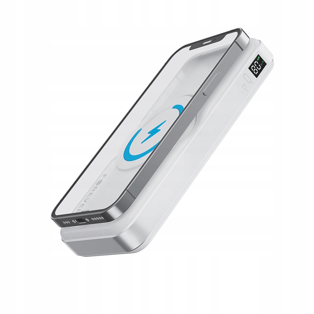 Forever power bank bezprzewodowy MATB-300 10000 mAh 3w1 biały – Twój niezawodny towarzysz w ładowaniu