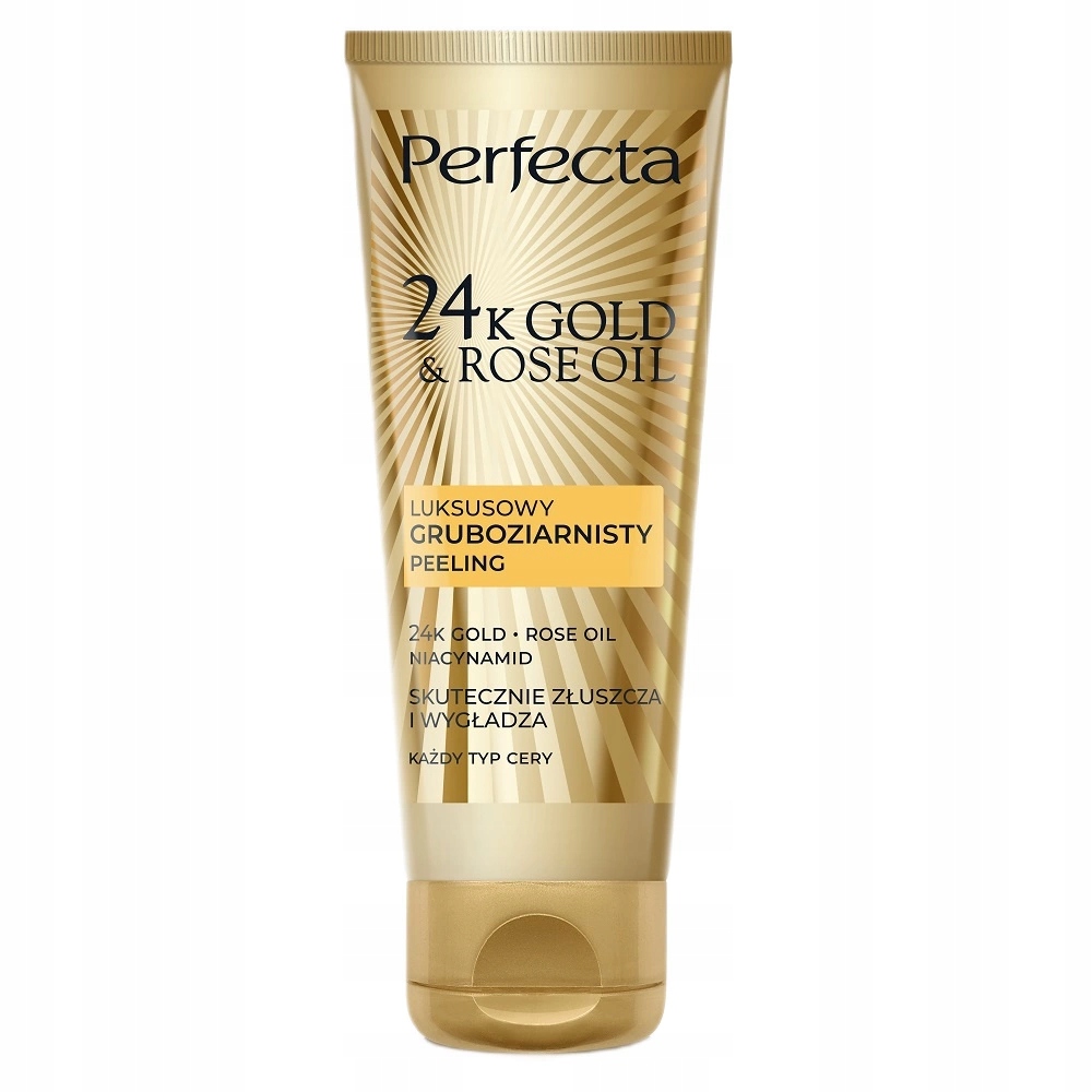 PERFECTA 24K Gold & Rose Oil Peeling gruboziarnisty – Luksusowa pielęgnacja dla każdego typu cery