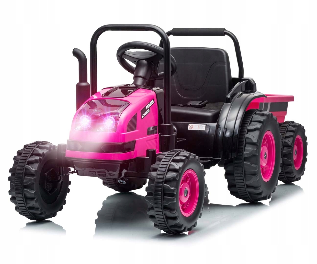 Milly Mally Pojazd na akumulator Traktor z przyczepą Farmer Pink – Idealna zabawa dla małych rolników
