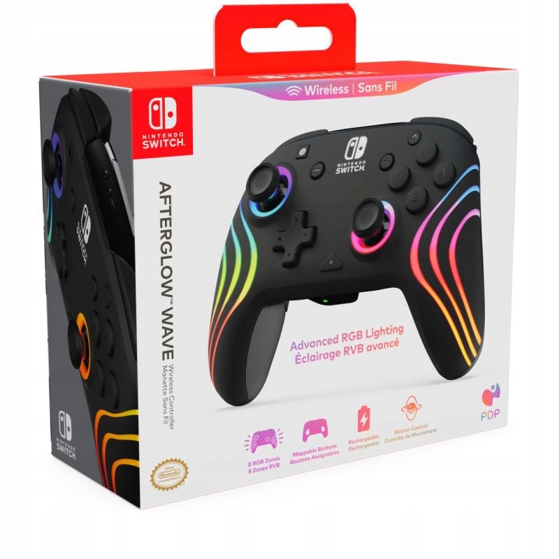 SWITCH Pad bezprzewodowy AFTERGLOW WAVE - czarny – Zmaksymalizuj swoje doznania w grze