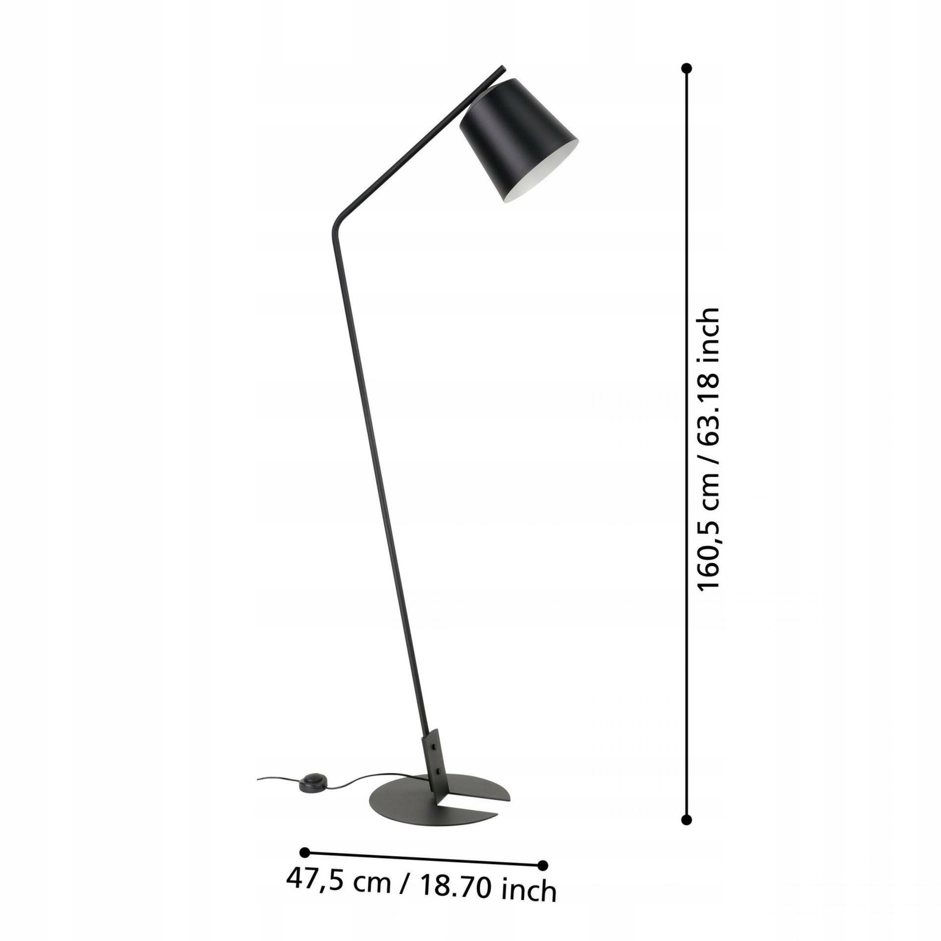 Wymiary lampy: 200 mm szerokości, 540 mm głębokości, 1605 mm wysokości