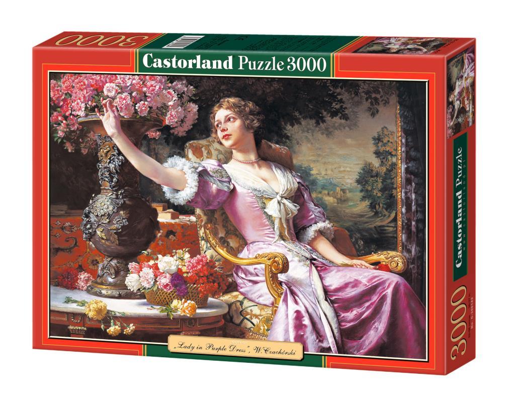 Puzzle 3000 elementów Kobieta w fioletowej sukni – Twórcza zabawa dla każdego